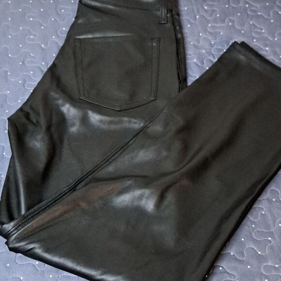 Old Navy OG Loose faux leather black pants size 2 NWT - Picture 1 of 7